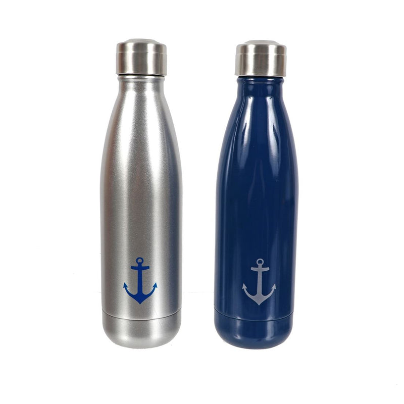 Anchor Pattern Stainless Steel Water Bottle Chesapeake Bay Goods