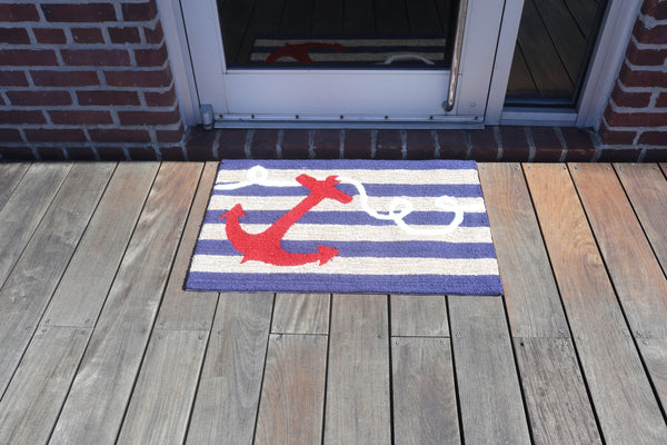 Anchor Hand Tufted Rectangular Indoor/Outdoor Rug by Liora Mann Frontporch