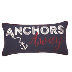 Anchors Away Rectangular Navy nautical Pillow Chesapeake Bay Goods