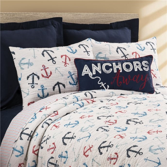 Anchors Away Rectangular Navy Pillow Chesapeake Bay Goods