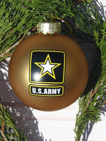 U.S. Army™ "Army Strong" Gold Glass Ball Christmas Ornament
