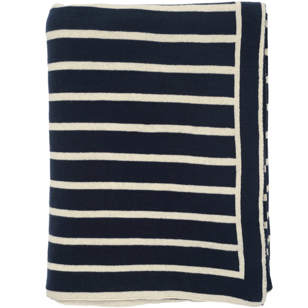 Darzzi Navy Beach Stripes Throw - Chesapeake Bay Goods
