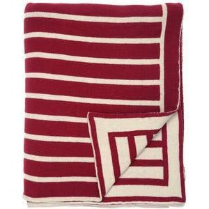 Beach Stripes Cotton Throw (Navy and Red) by Darzzi