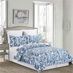 Blue Coast Shells Full Queen Quilt Set