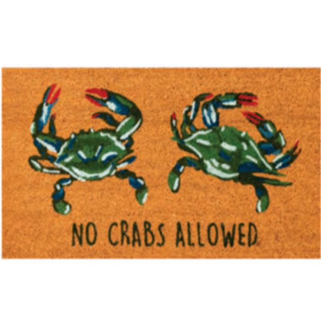 No Crabs Allowed Coir Mat with Vinyl Backing