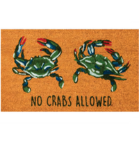 No Crabs Allowed Coir Mat with Vinyl Backing