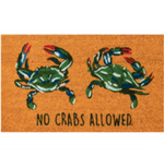 No Crabs Allowed Coir Mat with Vinyl Backing
