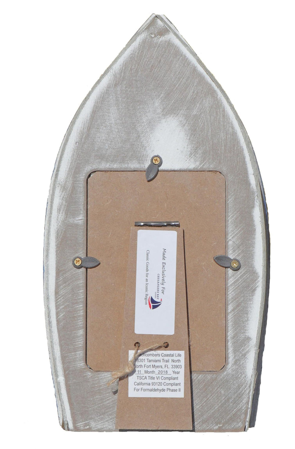 Nautical Navy and White Wood Boat Shaped Photo Frame with fish ...