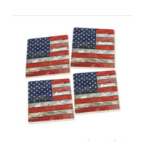 American Flag Patriotic Ceramic Coaster 4 Pack Chesapeake Bay Goods