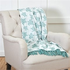 Chenille Sea Turtles Cotton Throw Chesapeake Bay Goods