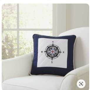 Navigation Compass Pillow Navy