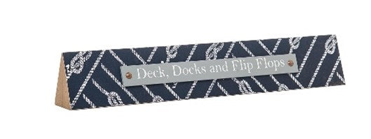 Deck, Docks and Flip Flops Wood Triangle Message Bar