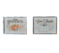 Gather / Give Thanks Wall Decor with Metal Frame, Set of 2