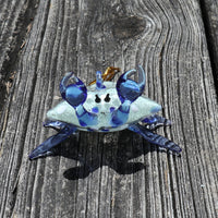 Glow in the Dark Glass Blue Crab Ornament Chesapeake Bay Goods