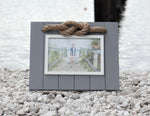 Nautical Photo Frames - Gray and White Frame with Rope Accent
