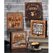 Halloween Wood Block Wall Signs - Chesapeake Bay Goods