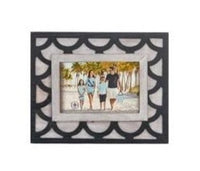 Navy  Lattice Pattern Photo Frame - Chesapeake Bay Goods