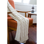 Ivory Cable Knit Throw - Chesapeake Bay Goods