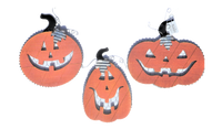 Jack O Lantern Wood and Wire Pumpkin Set 