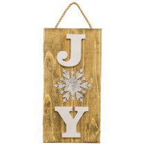 Joy Wood Snowflake Hanging Sign