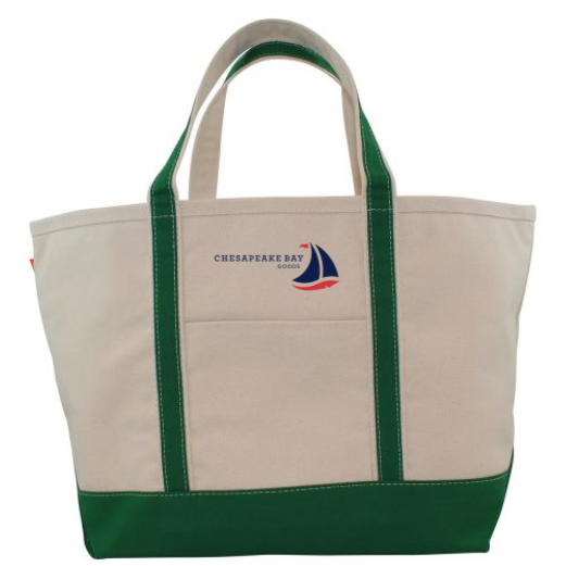 Large Green Canvas Boat Tote - Chesapeake Bay Goods