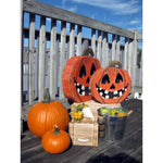 Large Wood Grinning Pumpkin - Chesapeake Bay Goods