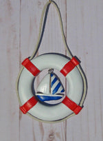 Nautical Life Preserver with Sailboat Christmas Ornament Chesapeake Bay Goods