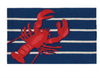 Lobster on Stripes Indoor/Outdoor Rug