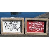 Merry Christmas and Happy Holidays Wood Block Set - Chesapeake Bay Goods
