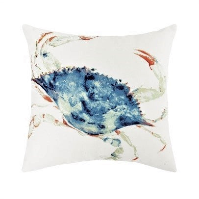 Marino Crab Indoor/Outdoor White Throw Pillow by C&F Home