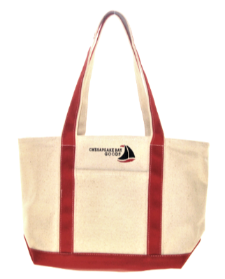 Medium Canvas Boat Tote Red