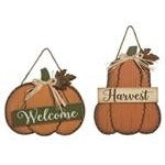 Pumpkin Hanging Wall Art - Welcome and Harvest - Chesapeake Bay Goods