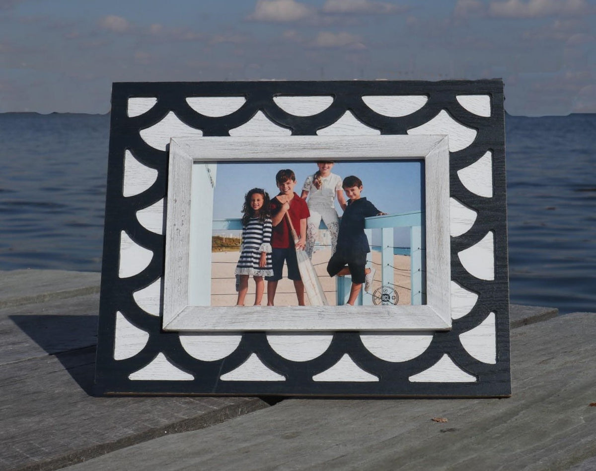 Navy Lattice Photo Frame Chesapeake Bay Goods