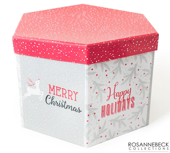 Gray Merry Christmas Reindeer Ornaments, Box Set of 14