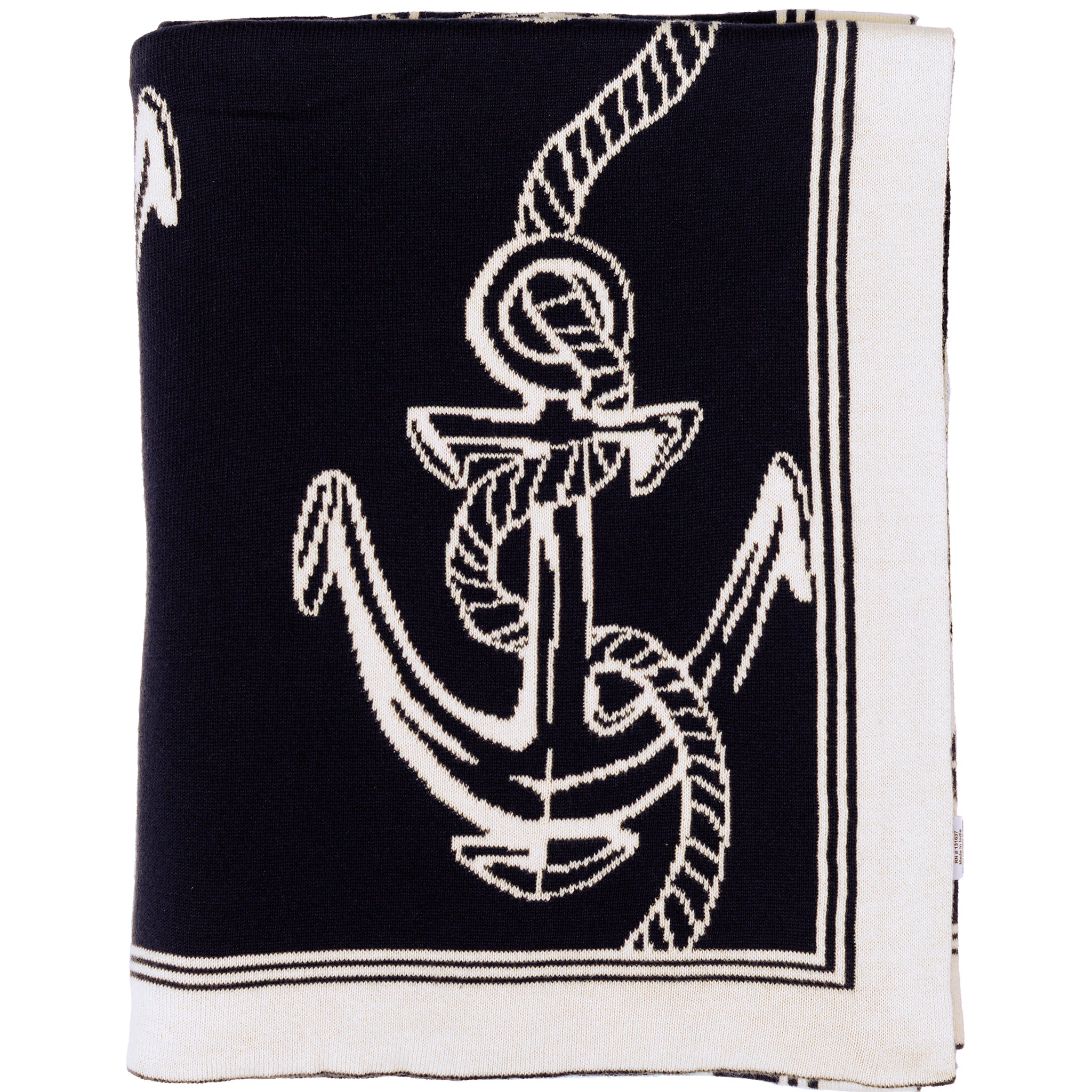 Nautical Rope and Anchor Cotton Throw by Darzzi – Chesapeake Bay Goods