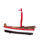 Row Boat Ornaments Red