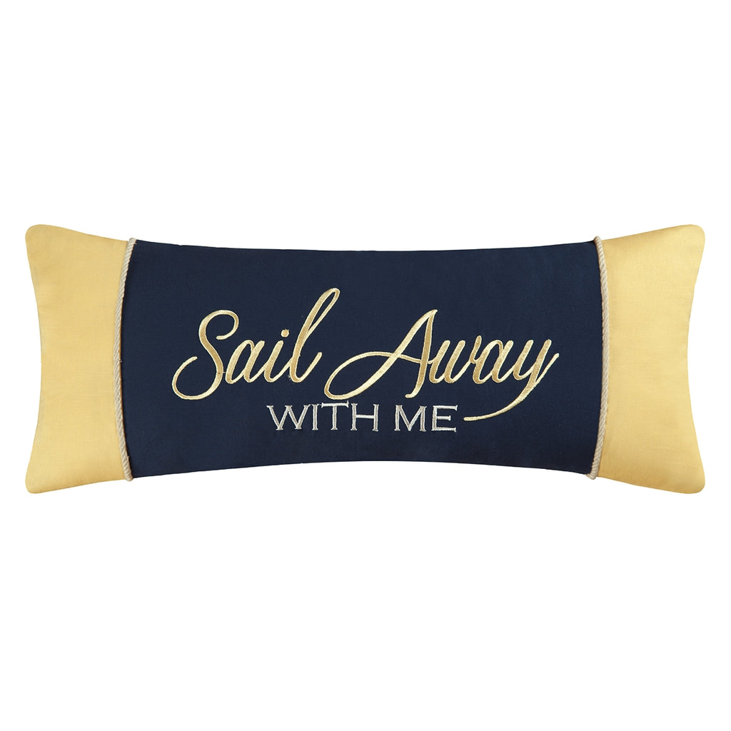 Sail Away With Me Rectangular Embroidered Pillow - Chesapeake Bay Goods
