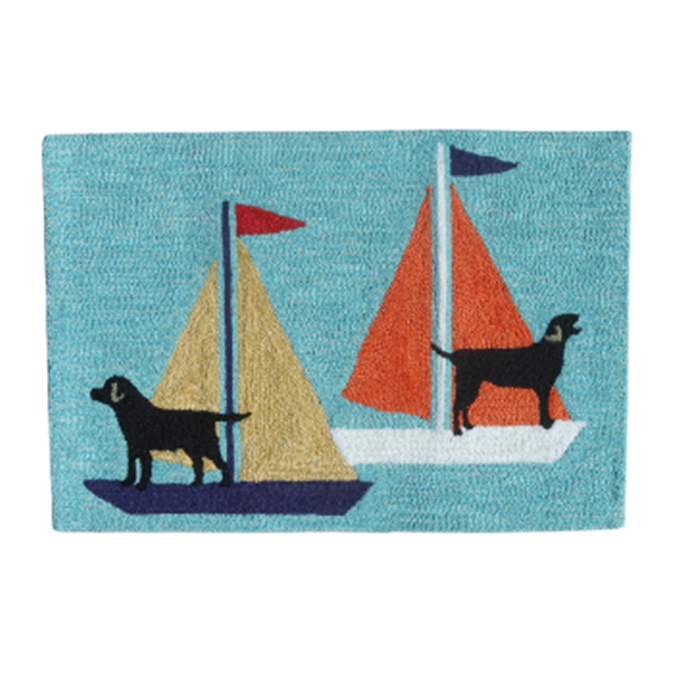 Sailboat and Dog Rug
