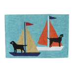 Sailing Dog Indoor/Outdoor Hand Hooked Rug