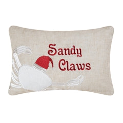 Sandy Claws Small Decorative Holiday Pillow Chesapeake Bay Goods