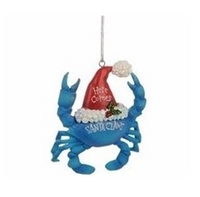 Santa Claws Blue Crab Christmas Ornament