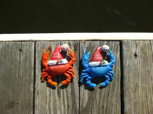 Santa Claws Crab Red and Blue Christmas Ornament - Chesapeake Bay Goods