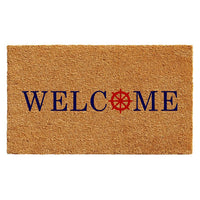 Welcome with Ships Wheel Door Mat