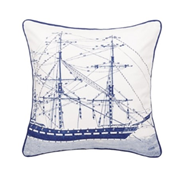 Ship With Ropes White Cotton Pillow - Chesapeake Bay Goods
