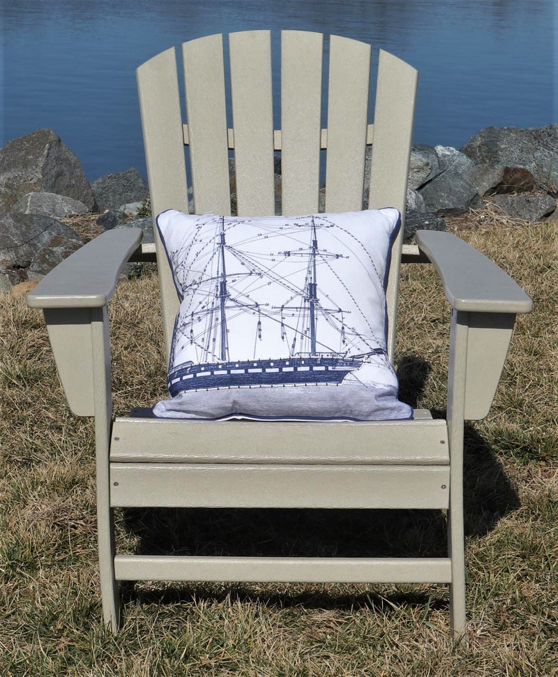 Ship With Ropes White Cotton Square Pillow Chesapeake Bay Goods