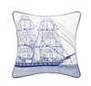 Ships with Sails White Cotton Pillow