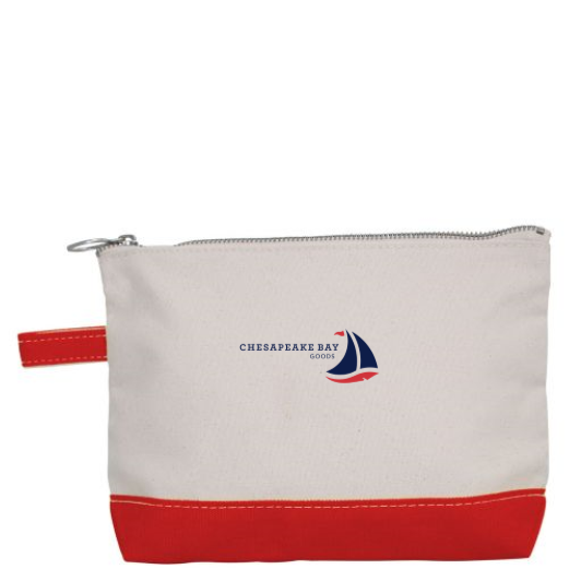Small Red Canvas Zipper Pouch - Chesapeake Bay Goods
