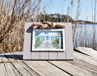 Nautical Photo Frame - Tan & Beach White Frame with Rope Accent