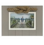 Nautical Photo Frame - Tan & Beach White Frame with Rope Accent