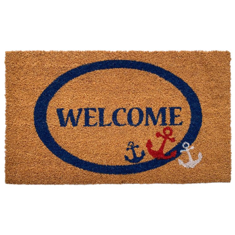 Triple Anchor Welcome Coir Doormat - Chesapeake Bay Goods